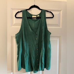 ANTHROPOLOGIE MAEVE Pin tucked flowy tank